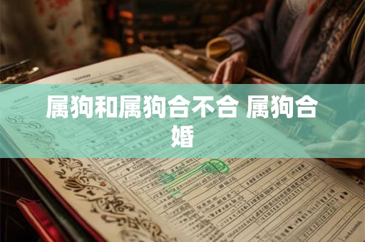 属狗和属狗合不合 属狗合婚 属狗和属狗合不合 属狗合婚