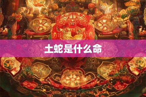 土蛇是什么命 土蛇是什么命