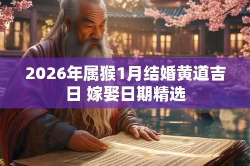 2026年属猴1月结婚黄道吉日 嫁娶日期精选