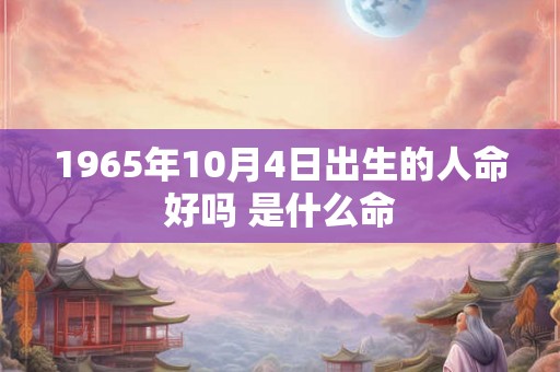 1965年10月4日出生的人命好吗 是什么命
