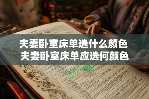 夫妻卧室床单选什么颜色 夫妻卧室床单应选何颜色