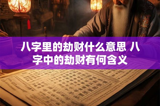 八字里的劫财什么意思 八字中的劫财有何含义 八字里的劫财什么意思 八字中的劫财有何含义