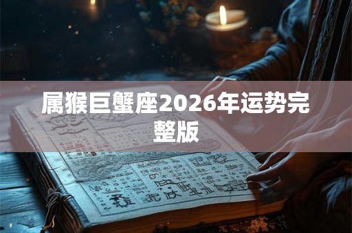 属猴巨蟹座2026年运势完整版