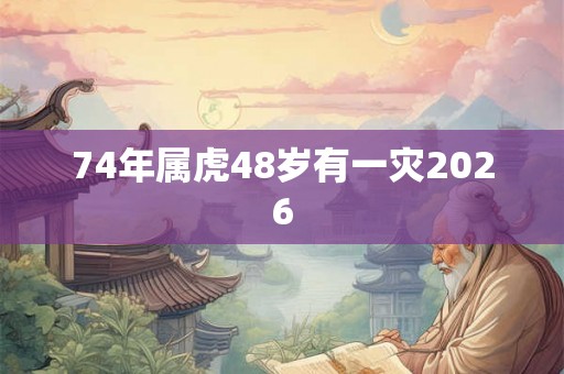 74年属虎48岁有一灾2026 74年属虎48岁有一灾2026