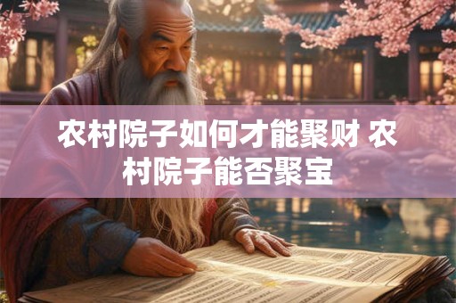 农村院子如何才能聚财 农村院子能否聚宝