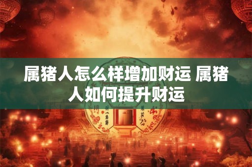 属猪人怎么样增加财运 属猪人如何提升财运