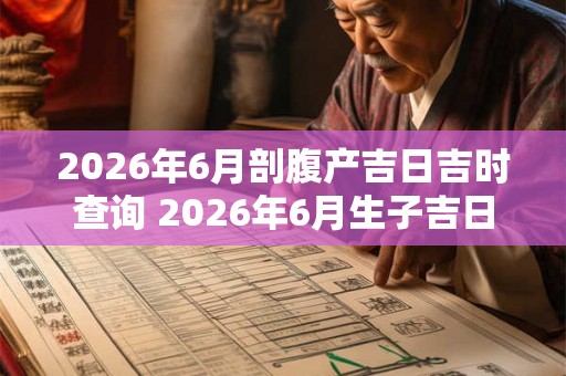 2026年6月剖腹产吉日吉时查询 2026年6月生子吉日