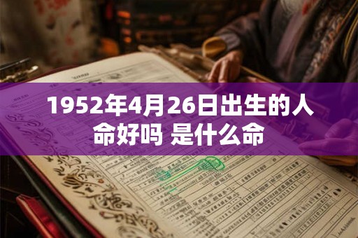 1952年4月26日出生的人命好吗 是什么命
