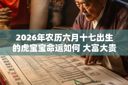 2026年农历六月十七出生的虎宝宝命运如何 大富大贵吗