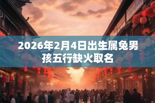 2026年2月4日出生属兔男孩五行缺火取名