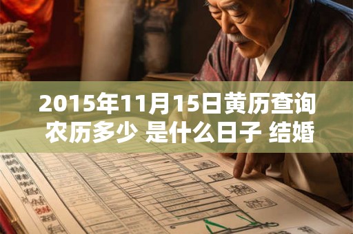 2015年11月15日黄历查询 农历多少 是什么日子 结婚吉时