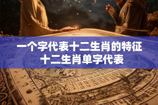 一个字代表十二生肖的特征  十二生肖单字代表