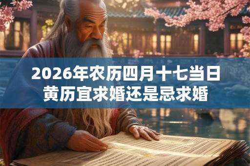 2026年农历四月十七当日黄历宜求婚还是忌求婚 2026年农历四月十七当日黄历宜求婚还是忌求婚