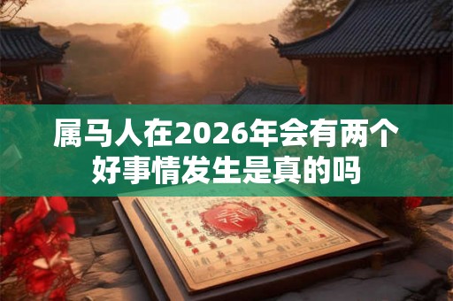 属马人在2026年会有两个好事情发生是真的吗