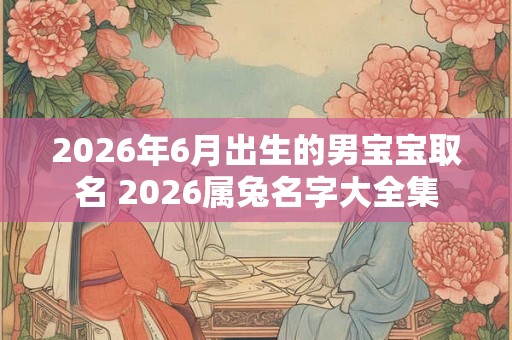 2026年6月出生的男宝宝取名 2026属兔名字大全集 2026年6月出生的男宝宝取名 2026属兔名字大全集