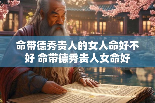 命带德秀贵人的女人命好不好 命带德秀贵人女命好