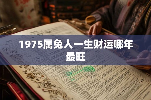 1975属兔人一生财运哪年最旺