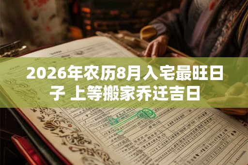 2026年农历8月入宅最旺日子 上等搬家乔迁吉日
