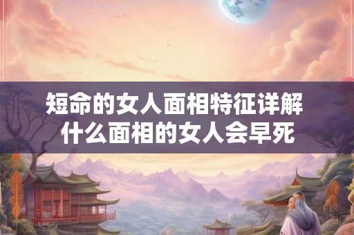 短命的女人面相特征详解 什么面相的女人会早死