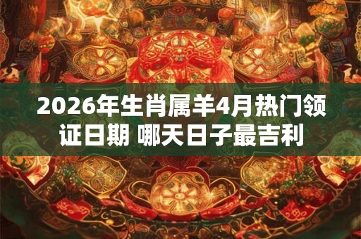 2026年生肖属羊4月热门领证日期 哪天日子最吉利 2026年生肖属羊4月热门领证日期 哪天日子最吉利