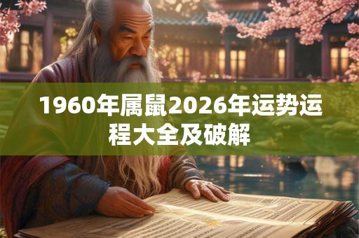 1960年属鼠2026年运势运程大全及破解
