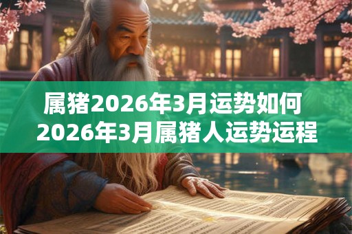 属猪2026年3月运势如何 2026年3月属猪人运势运程详解