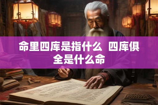 命里四库是指什么  四库俱全是什么命