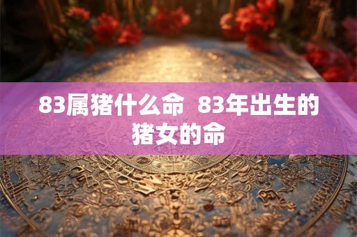 83属猪什么命  83年出生的猪女的命
