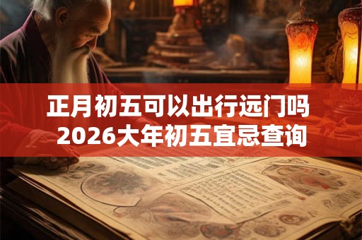 正月初五可以出行远门吗 2026大年初五宜忌查询
