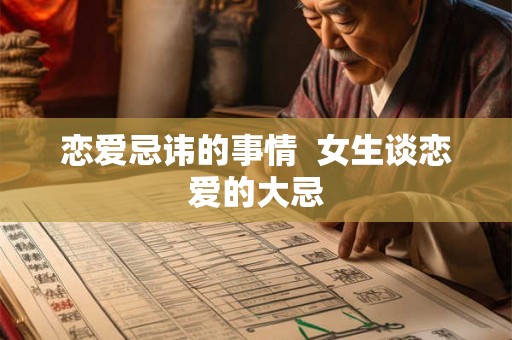 恋爱忌讳的事情  女生谈恋爱的大忌