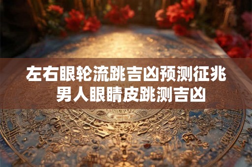 左右眼轮流跳吉凶预测征兆  男人眼睛皮跳测吉凶