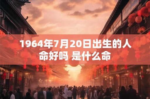 1964年7月20日出生的人命好吗 是什么命