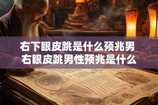 右下眼皮跳是什么预兆男 右眼皮跳男性预兆是什么
