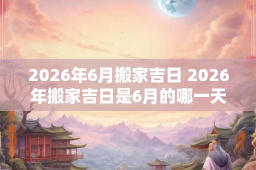2026年6月搬家吉日 2026年搬家吉日是6月的哪一天