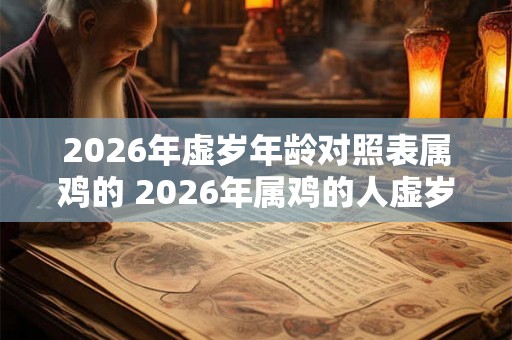 2026年虚岁年龄对照表属鸡的 2026年属鸡的人虚岁年龄是多少