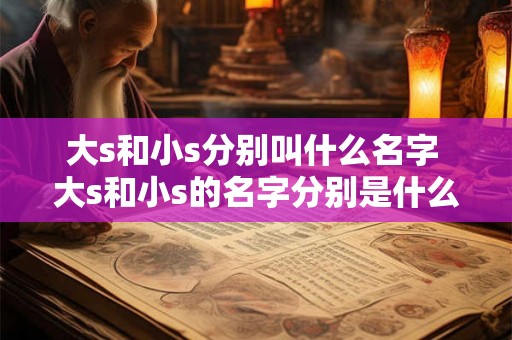 大s和小s分别叫什么名字 大s和小s的名字分别是什么 大s和小s分别叫什么名字 大s和小s的名字分别是什么