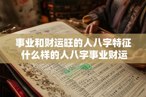 事业和财运旺的人八字特征 什么样的人八字事业财运旺