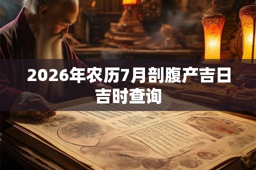 2026年农历7月剖腹产吉日吉时查询