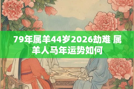 79年属羊44岁2026劫难 属羊人马年运势如何