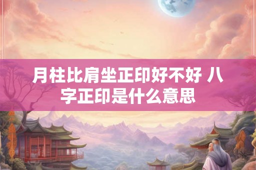 月柱比肩坐正印好不好 八字正印是什么意思 月柱比肩坐正印好不好 八字正印是什么意思