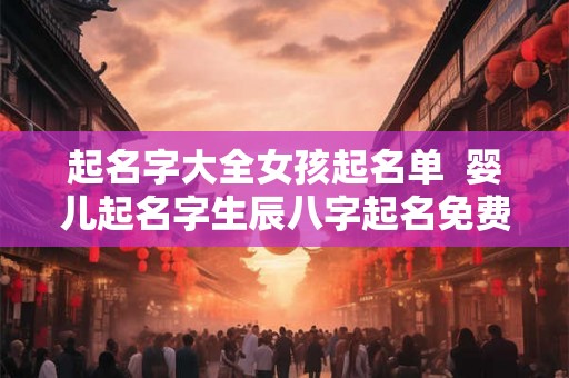 起名字大全女孩起名单  婴儿起名字生辰八字起名免费