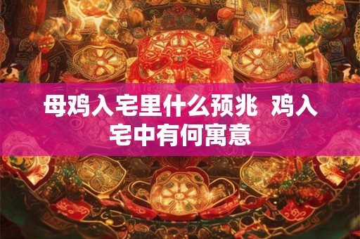 母鸡入宅里什么预兆 鸡入宅中有何寓意 母鸡入宅里什么预兆 鸡入宅中有何寓意