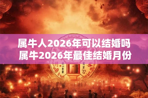 属牛人2026年可以结婚吗 属牛2026年最佳结婚月份