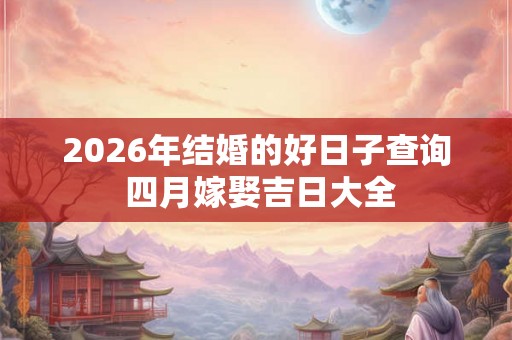 2026年结婚的好日子查询 四月嫁娶吉日大全