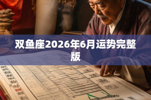 双鱼座2026年6月运势完整版 双鱼座2026年6月运势完整版