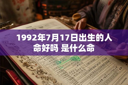 1992年7月17日出生的人命好吗 是什么命 1992年7月17日出生的人命好吗 是什么命
