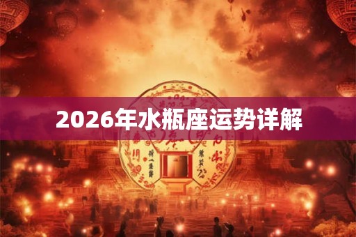 2026年水瓶座运势详解