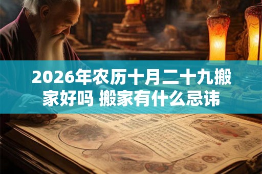 2026年农历十月二十九搬家好吗 搬家有什么忌讳 2026年农历十月二十九搬家好吗 搬家有什么忌讳