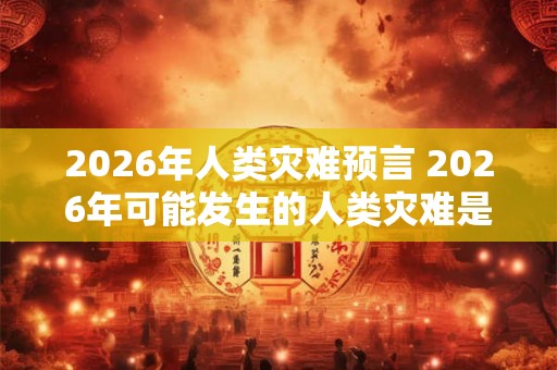 2026年人类灾难预言 2026年可能发生的人类灾难是什么
