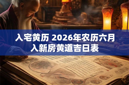 入宅黄历 2026年农历六月入新房黄道吉日表